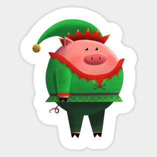 Elf Pig Sticker